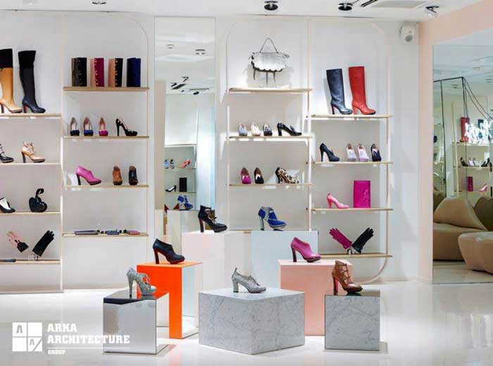 مدل های دکوراسیون داخلی فروشگاه کیف و کفش