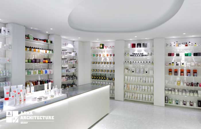مدل های طراحی داخلی فروشگاه لوازم آرایشی