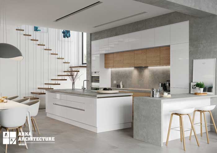 مدل های طراحی داخلی آشپزخانه دو جزیره ای