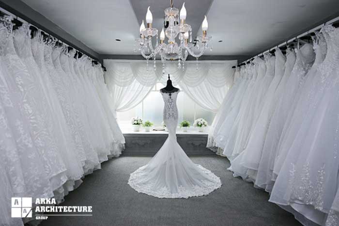 مدل های دکوراسیون داخلی فروشگاه لباس عروس